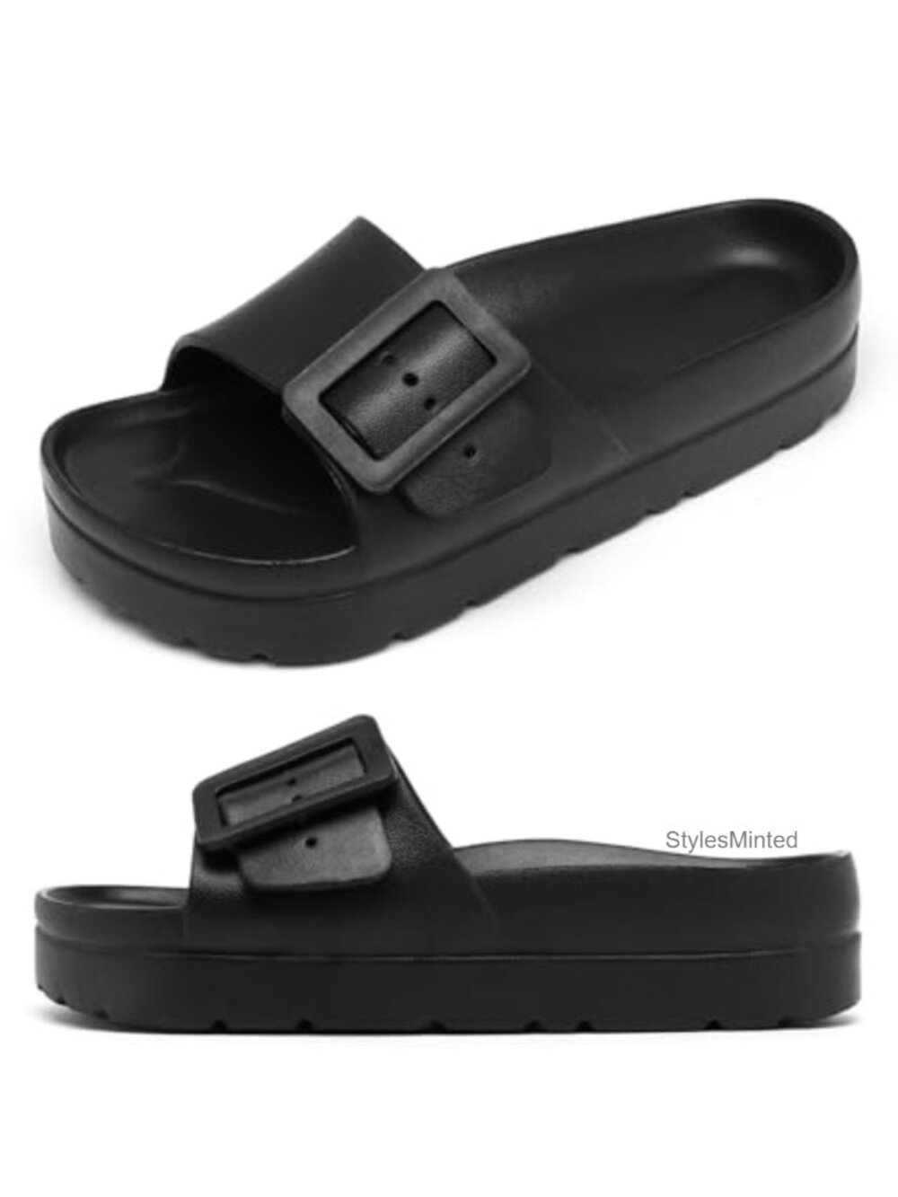 Women's Platform Sandals with Arch Support, Summer Beach Slides Adjustable